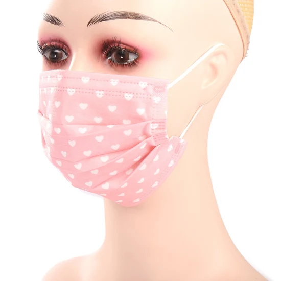 2022 Meilleure vente 3 plis 3 couches plat enfant masque rose jetable masque médical chirurgical enfant avec boucle d'oreille