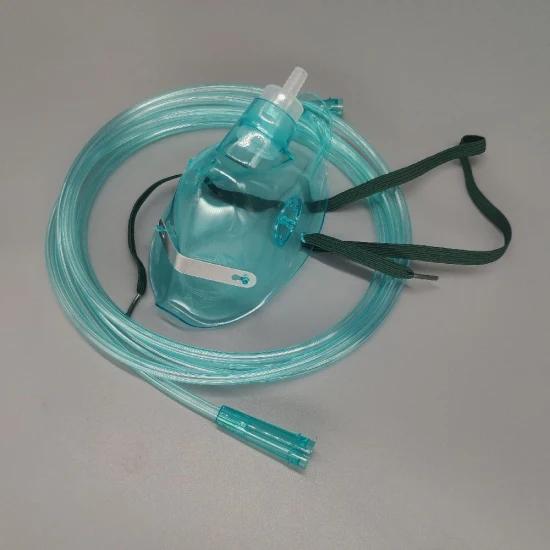 Allongé sous le menton 2m tube résistant à l'écrasement masque à oxygène médical jetable pour enfant